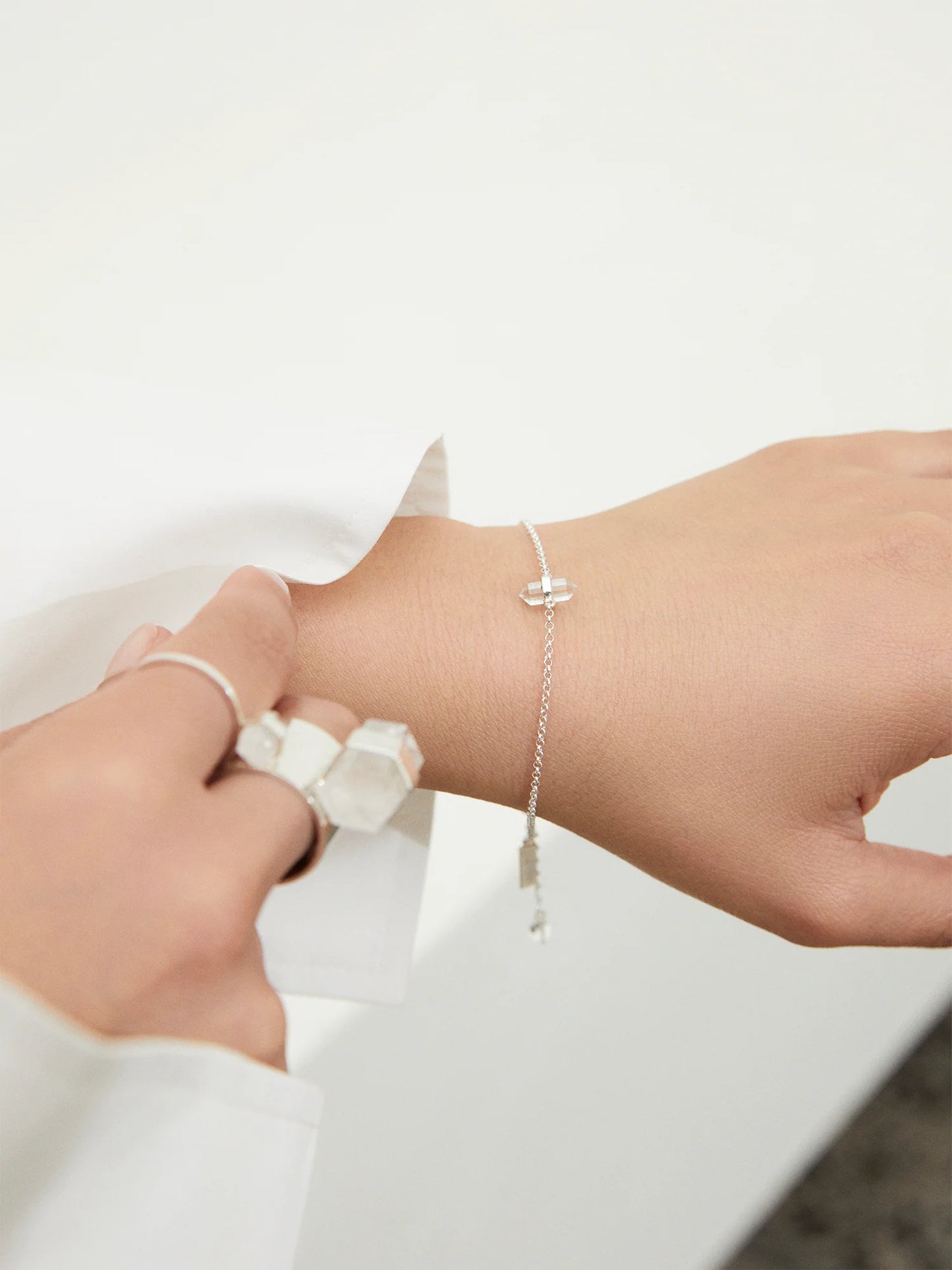Calming quartz bracelet | clear quartz 12k Gold Plated