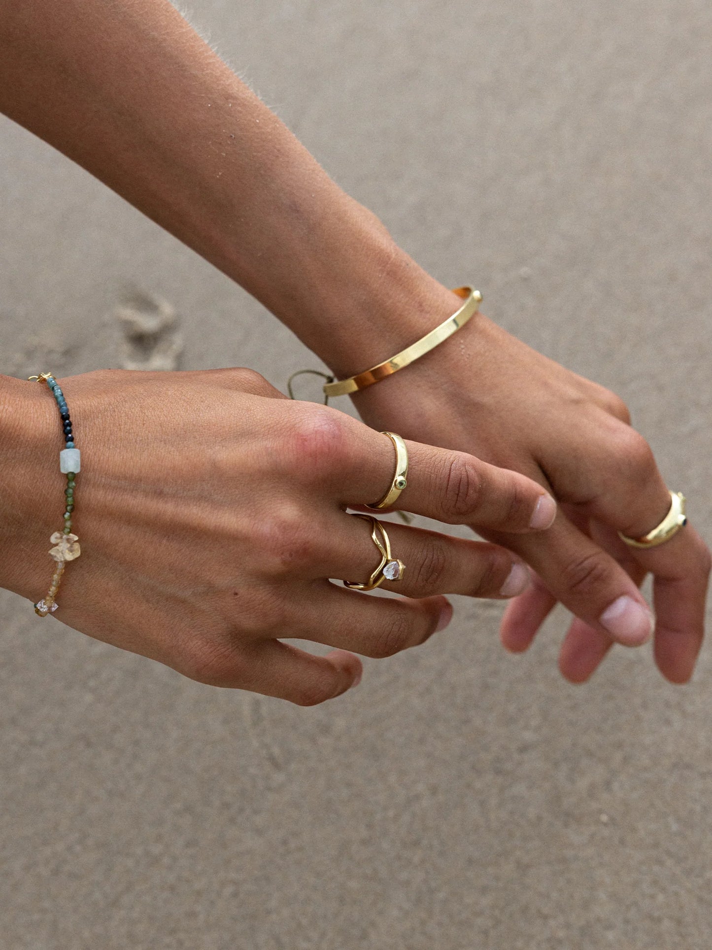 Wavey ring set | herkimer