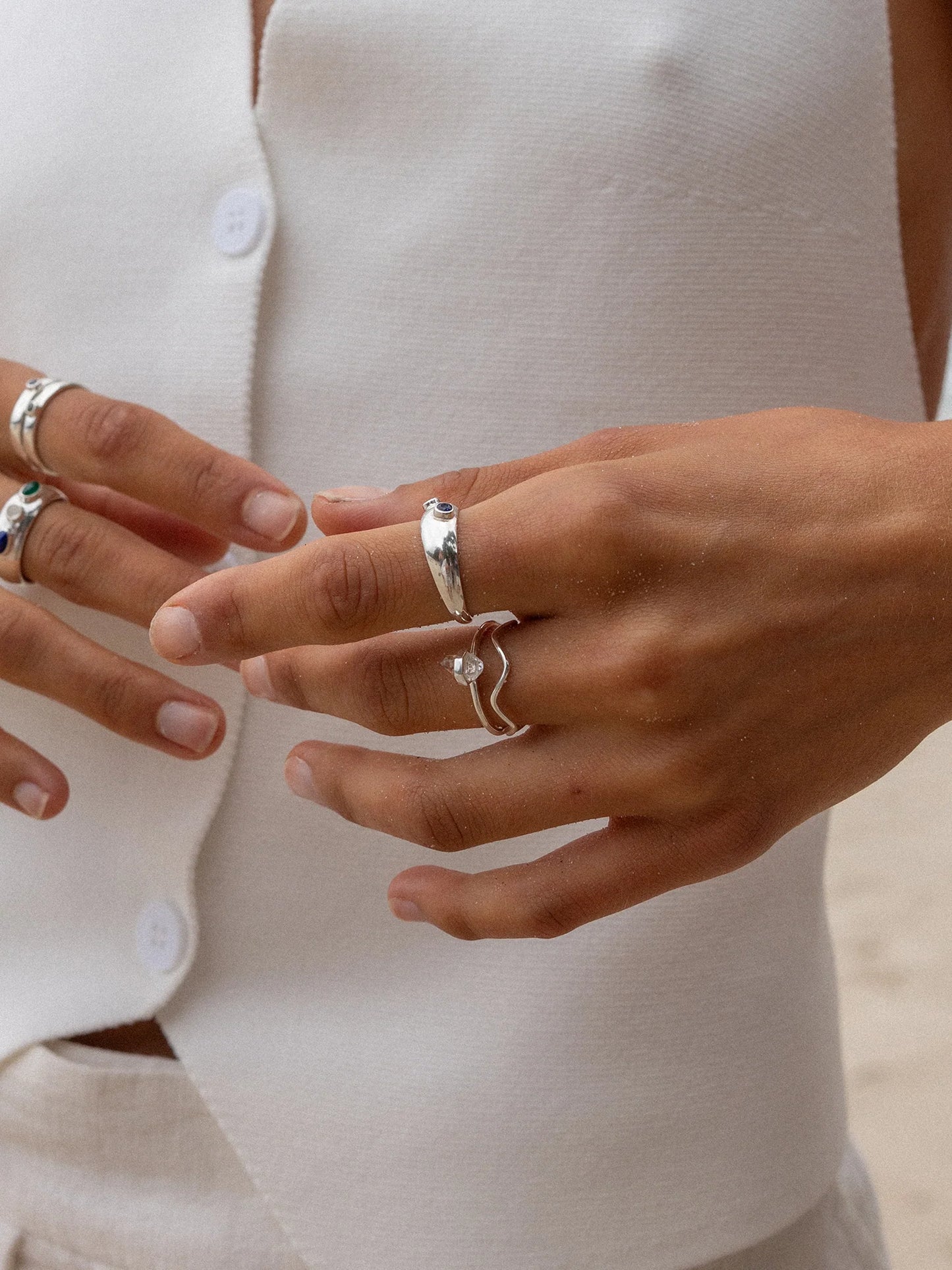 Wavey ring set | herkimer